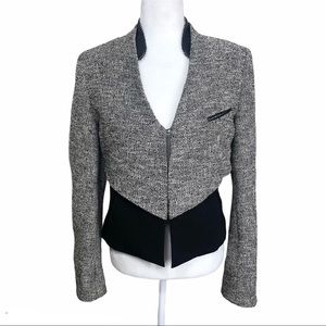 MARNA RO Blazer Cotton Tweed and Lambskin Leather